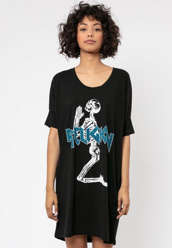 Religion Tee Dress (Skeleton Graphic 