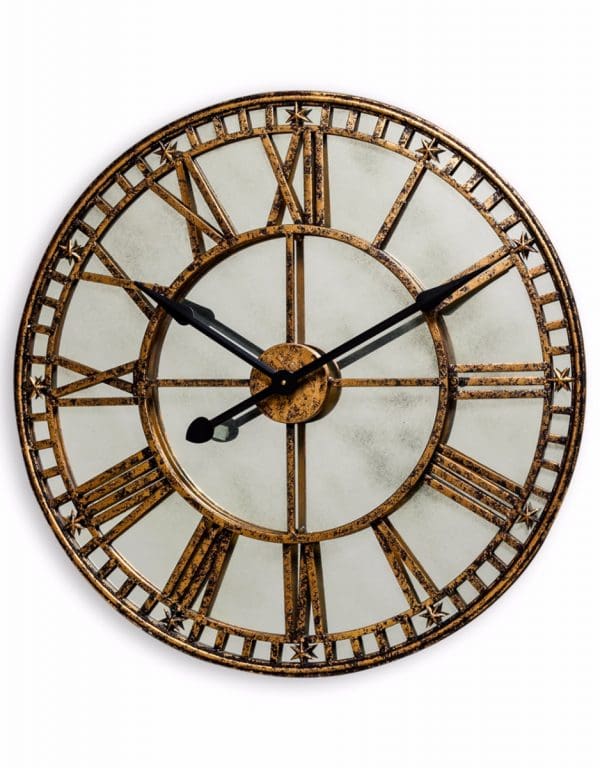 Gold Clock With Antiqued Mirror Face