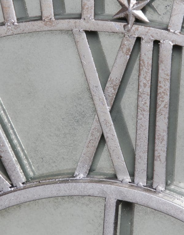 Silver Clock With Antiqued Mirror Face - Image 2