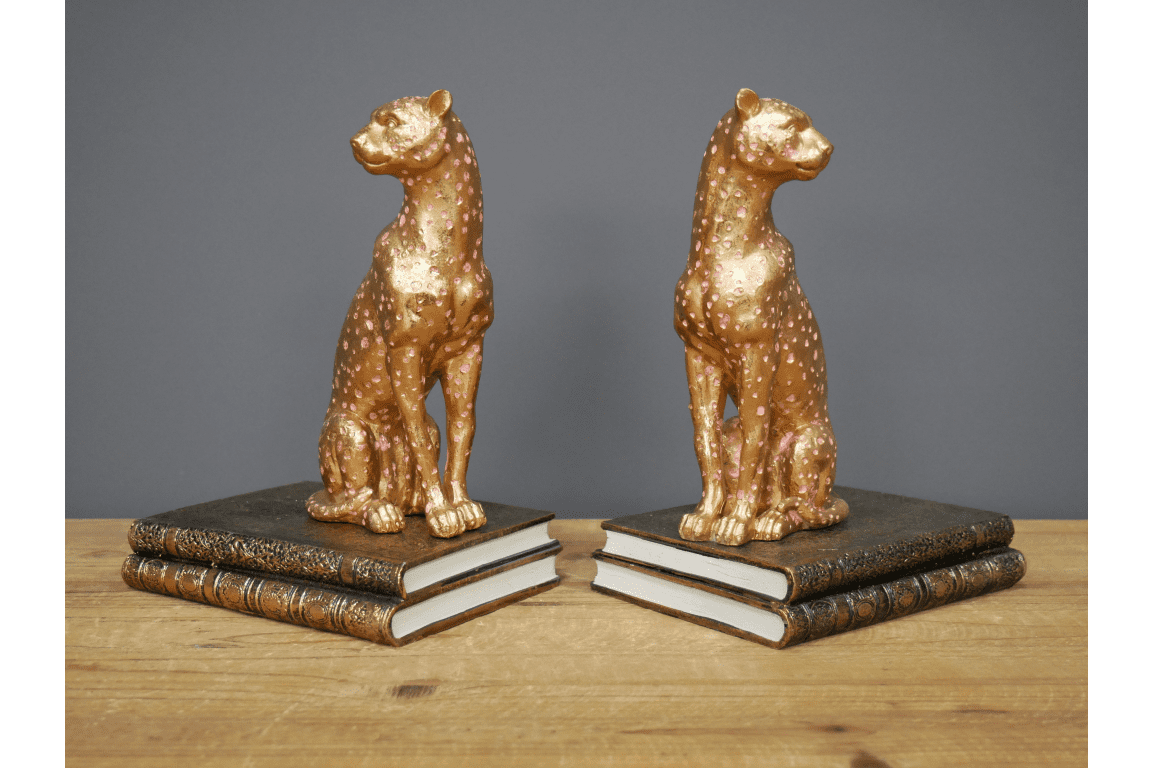GOLD LEOPARD BOOKENDS - Image 4