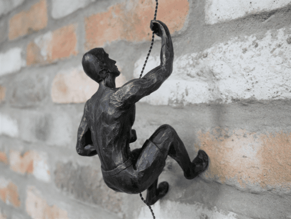 Antiqued Black & Gold Abseiling Man in shorts - Image 2