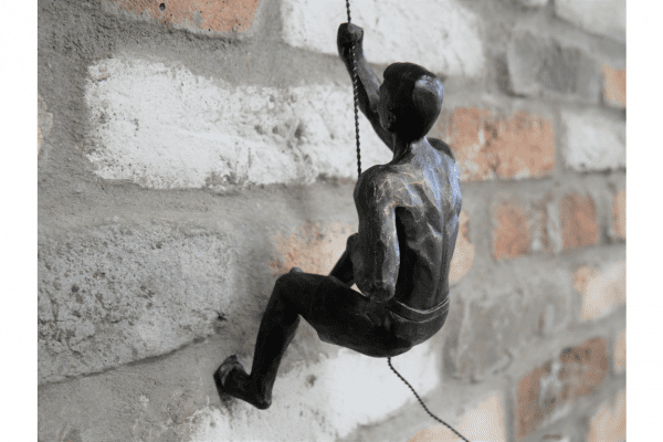 Antiqued Black & Gold Abseiling Man in shorts - Image 6