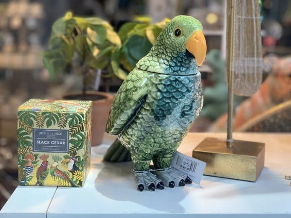 GREEN PARROT CERAMIC JAR - Image 3