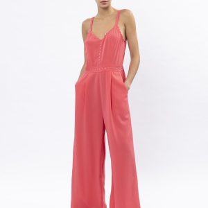 RELIGION WIDE LEG JUMPSUIT IN CORAL