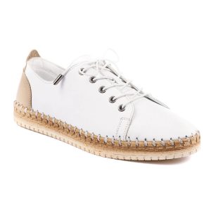 Lunar Margate White Leather Shoe