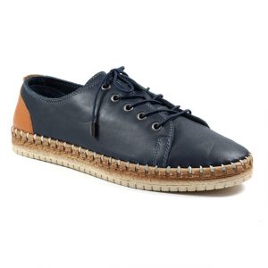 Lunar Margate Navy Leather Shoe