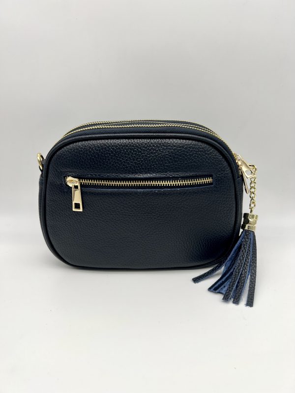 Italian Leather Triple Zip Bags Dark Colours