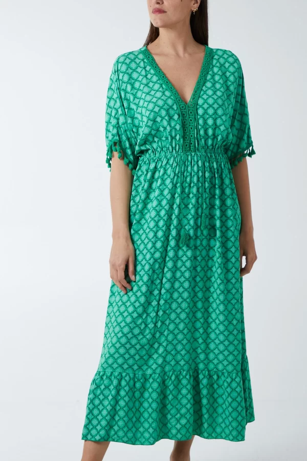 Jade Midi Dress with Tassels