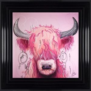 Candy Floss Cow Black Frame