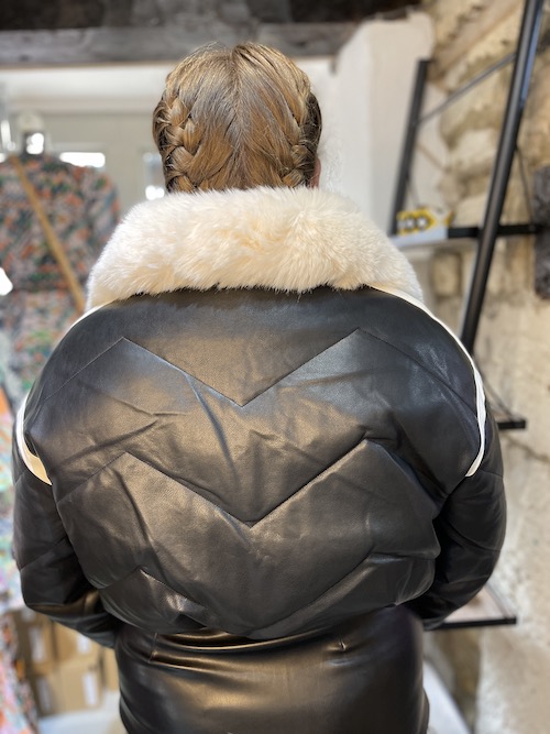 Monochrome Faux Fur Quilted Jacket