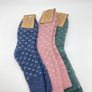 Jess & Lou Rib Cosy Socks with small Hollow Hearts