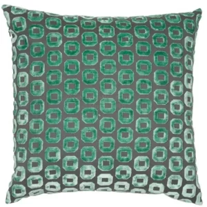 Geometric Green Cushion