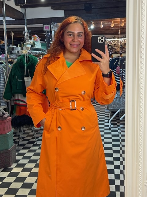 Trench Coat in Orange
