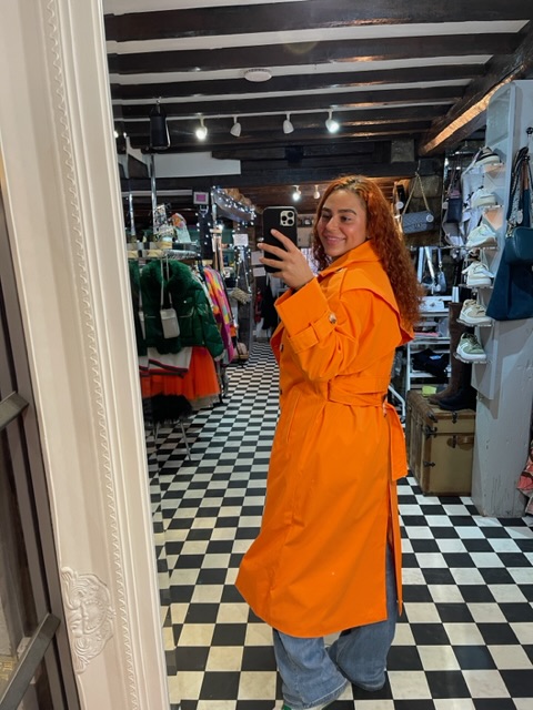 Trench Coat in Orange