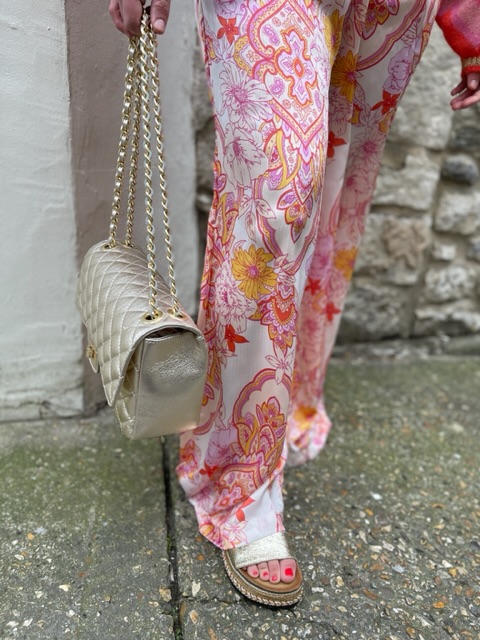 Pink and Coral Printed Trousers