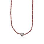 Big Metal London Olympia Heart Charm Beaded Necklace