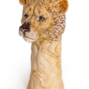Ceramic Lioness Head Vase
