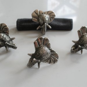 Set Of 4 Elephant Napkin Rings