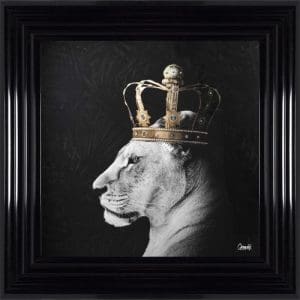 LION QUEEN OF THE JUNGLE (RIGHT) FRAMED WALL ART