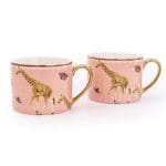 Set of 2 Ceramic Giraffe Mugs