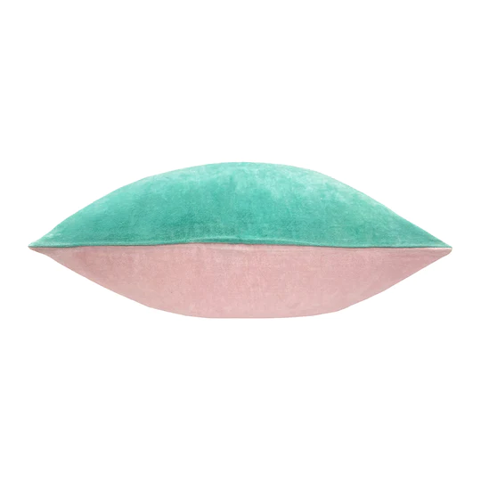 Velvet Cushion Mint/Pink