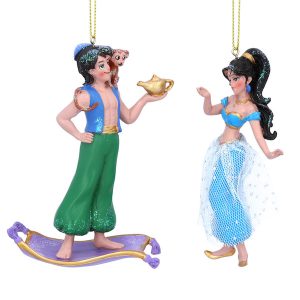 Aladdin and Jasmine Christmas Baubles