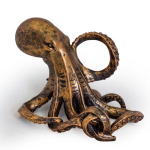 Antiqued Bronze Octopus Bottle Holder