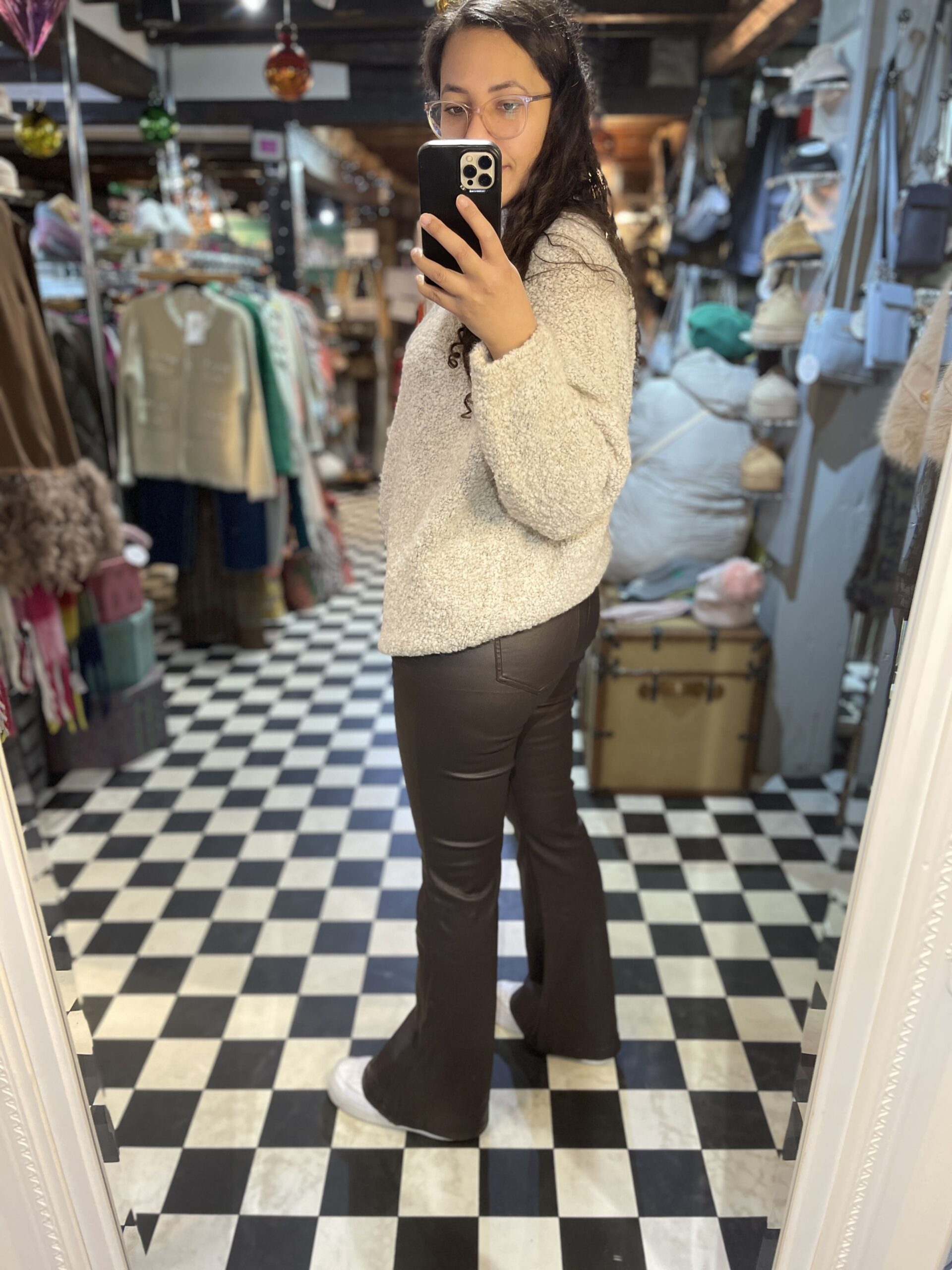Melly & Co Brown Faux Leather Flares