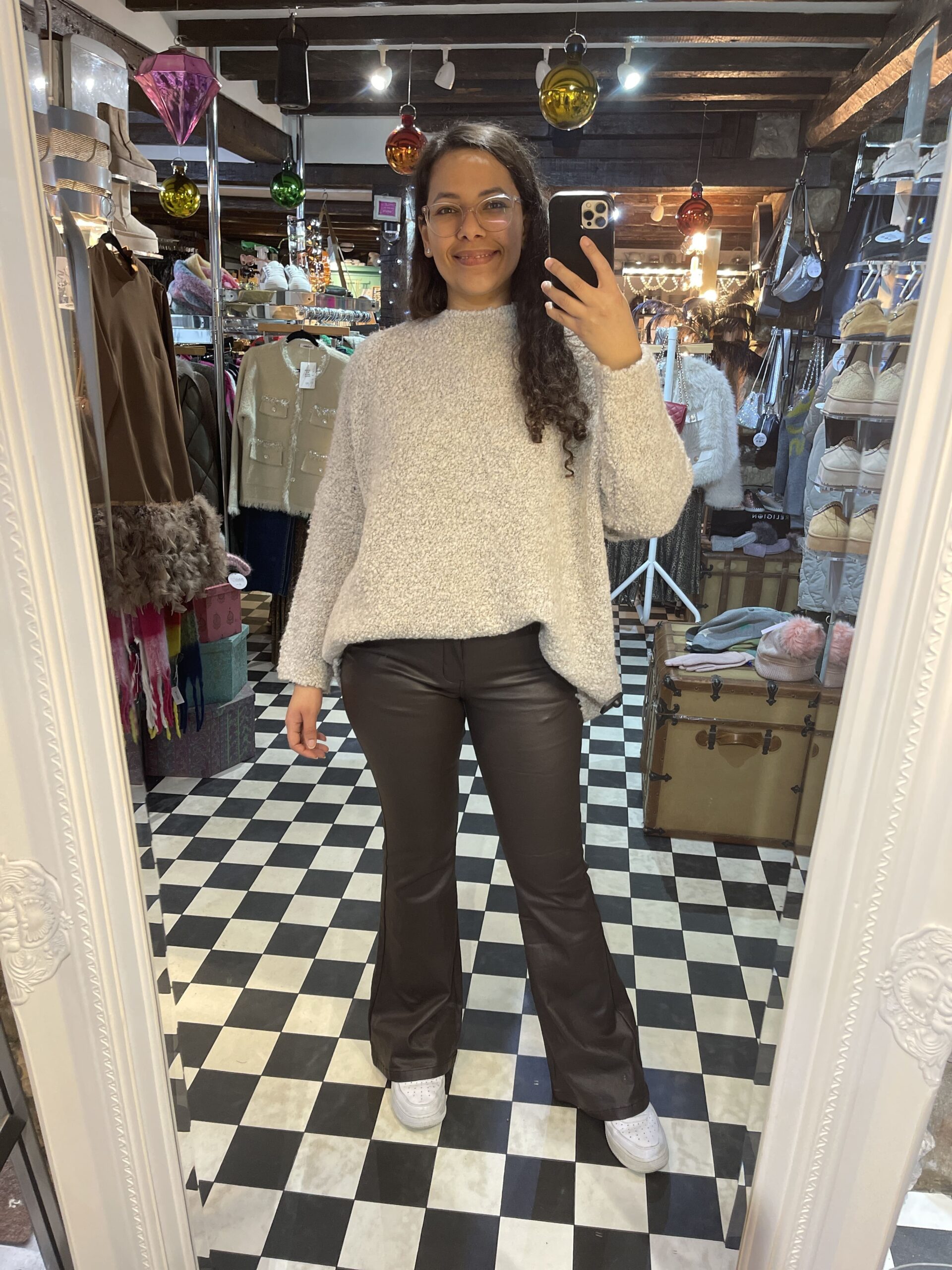 Melly & Co Brown Faux Leather Flares