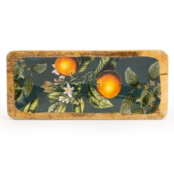 Handcrafted Orange Blossom Mango Wooden Serving Platter 30.5cm
