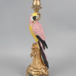 ANTIQUED ORNATE PARROT CANDLE HOLDER