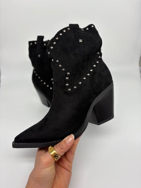 Black Stud Cowboy Boot