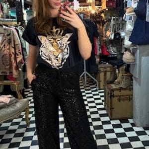 Black Sequin Joggers