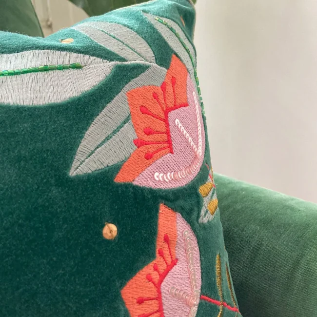 House Of Disaster Secret Garden Velvet Fox Cushion - Image 4