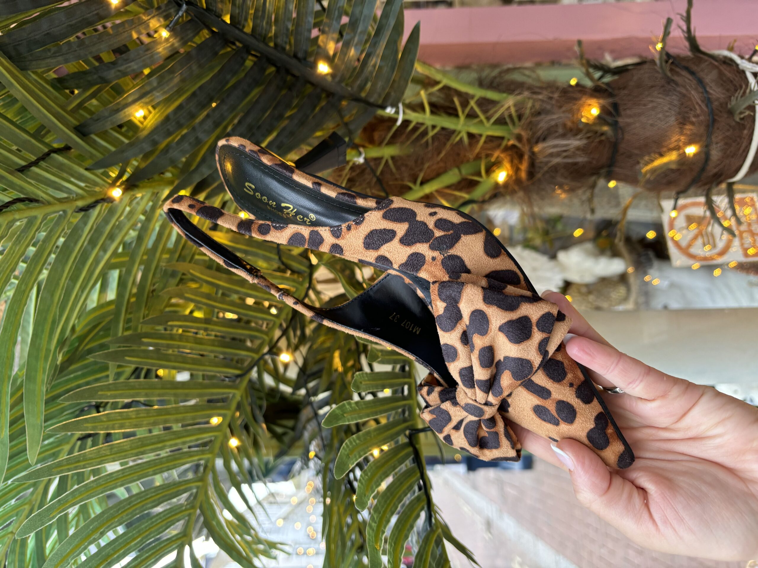 Leopard Print Sling Back Heels - Image 2