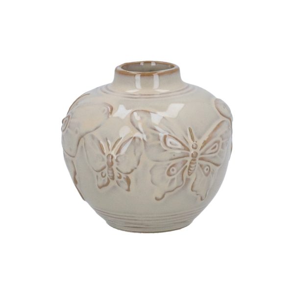 Porcelain Vase 8cm - Taupe Butterfly Bud, Mini