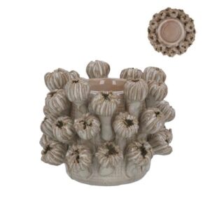 Porcelain T-Lite Holder 9.5cm - Taupe Seed Head
