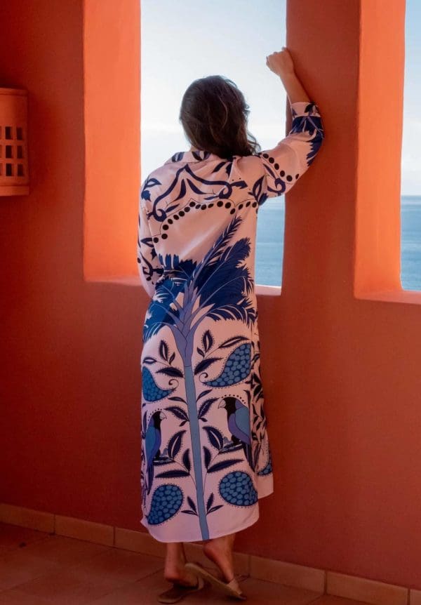 Blue Pattern Maxi Dress