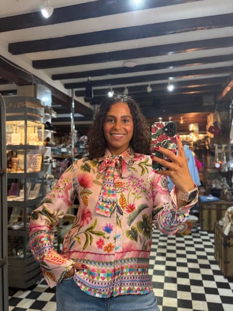 Bow Tie Silky Floral Blouse in 3 Colours