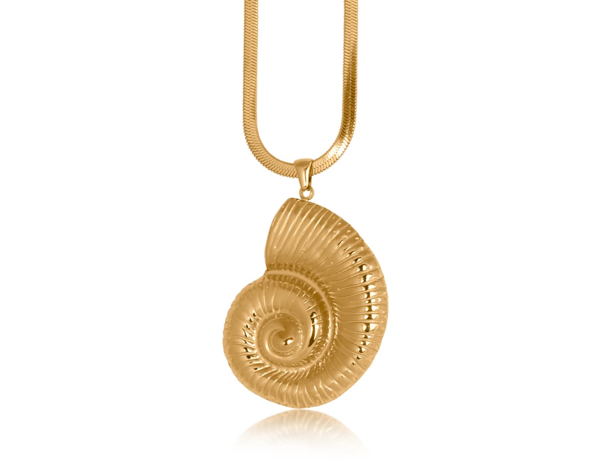 Big Metal London Iman Shell Stainless Steel Necklace