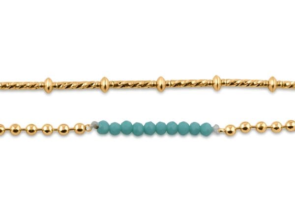 Big Metal London Aris Set Of Anklets Turquoise