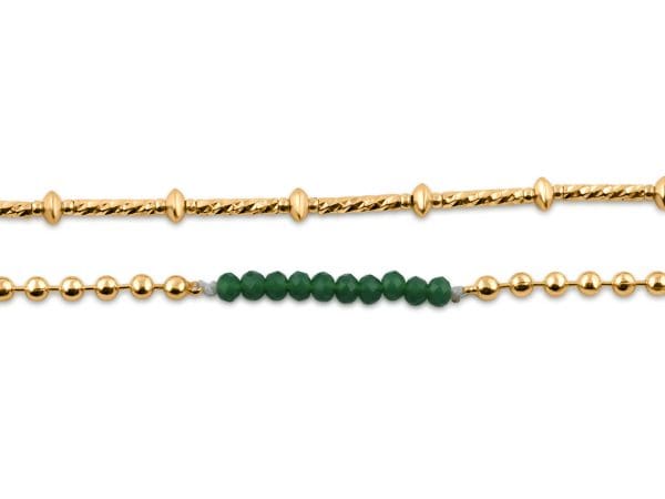 Big Metal London Aris Set Of Anklets Emerald