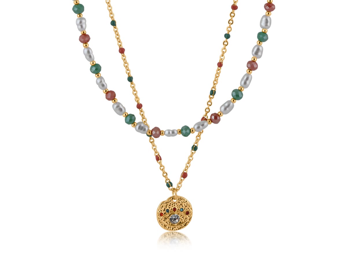 Big Metal London Casis Beaded Set Of Necklaces