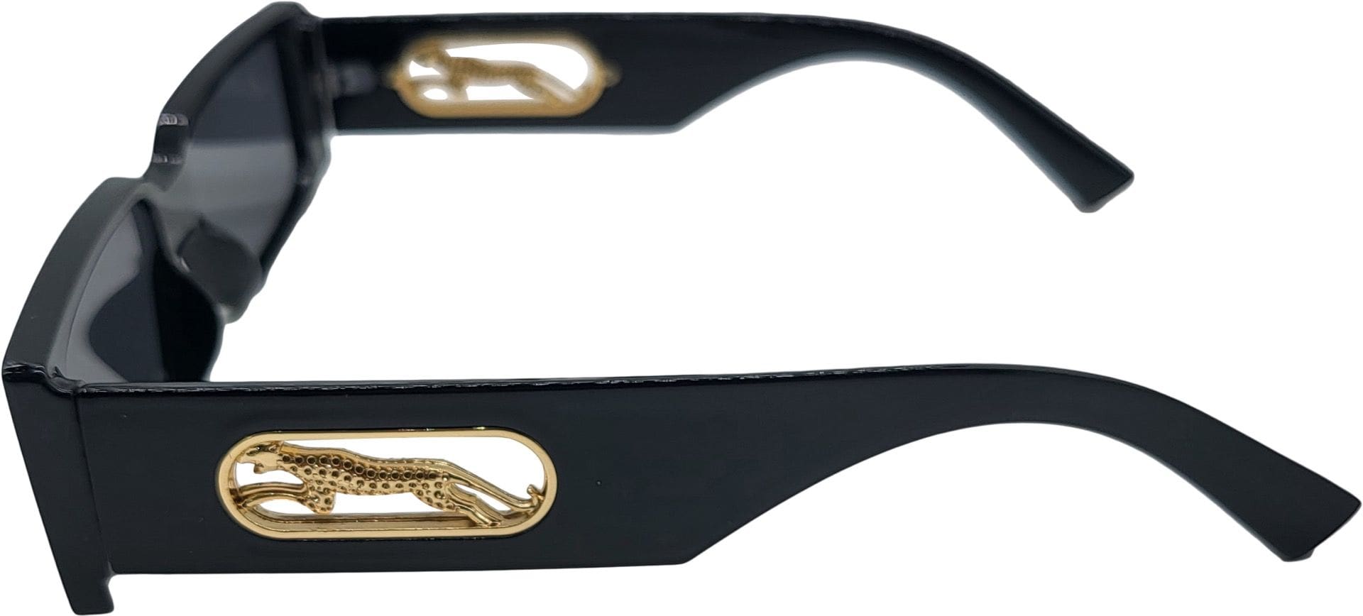 Rectangular Shape Sunglasses Gold Leopard Sides - Image 3