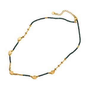 Big Metal London Livia Stainless Steel Necklace Green