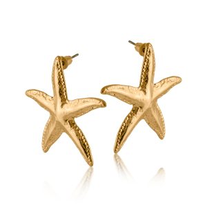 Big Metal London Beatrice Sea Star Stainless Steel Earrings