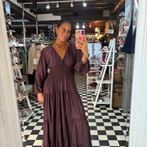 Ruched Silky Maxi Dress in 2 Colours