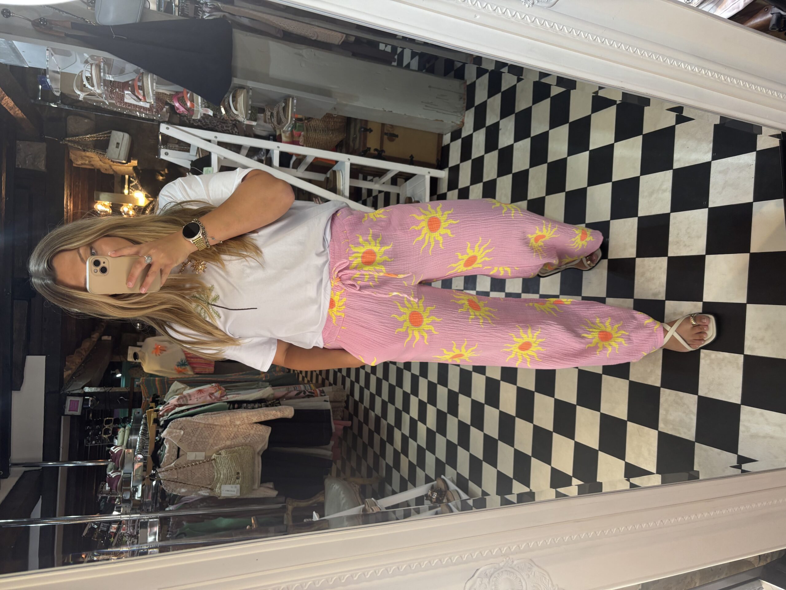 Sun Print Cheesecloth Trousers in 6 Colours