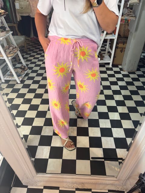 Sun Print Cheesecloth Trousers in 6 Colours