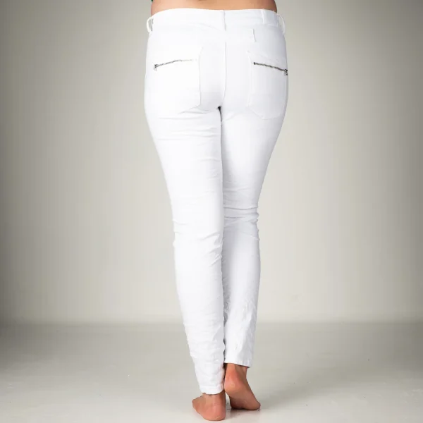 melly & co 4 button jeans in white - Image 2